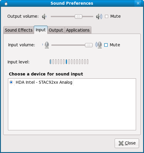 Sound preferences, second tab