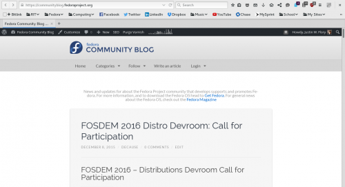 Screenshot of Fedora Community Blog