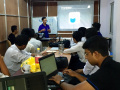 Leap Sok talking about How To Contribute Fedora in Fedora 23 Release in Myanmar