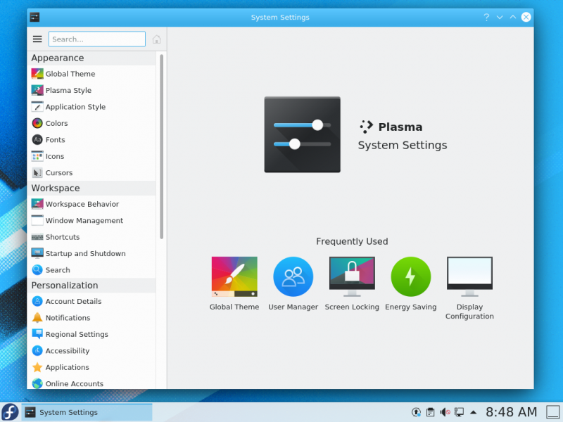 File:KDE Fedora32 Settings.png