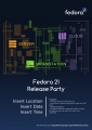Fedora 21 release party poster.